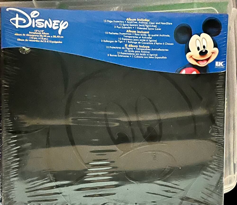 DISNEY Mickey Mouse Black Embossed Photo Album SEALED